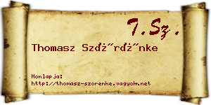 Thomasz Szörénke névjegykártya